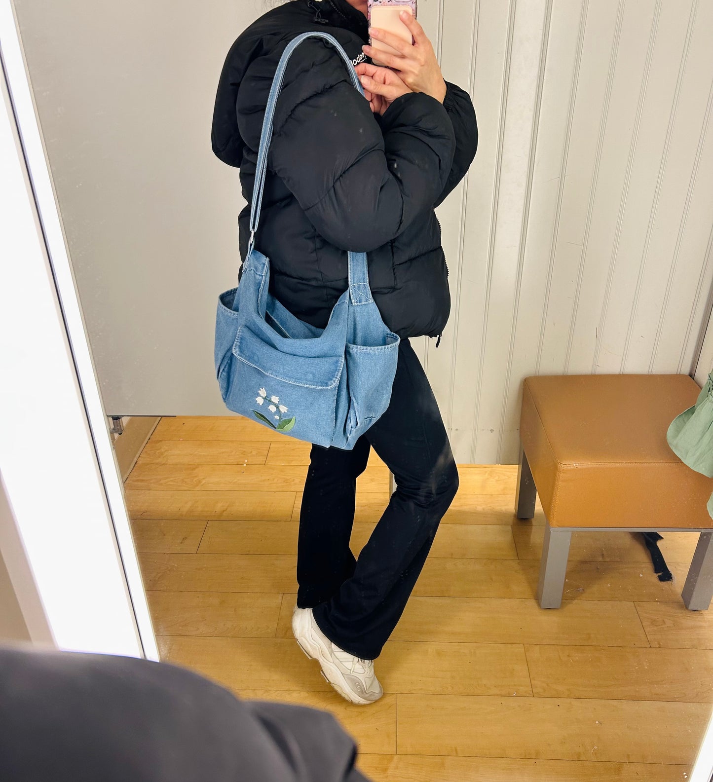 Lily of Valley Denim Bag