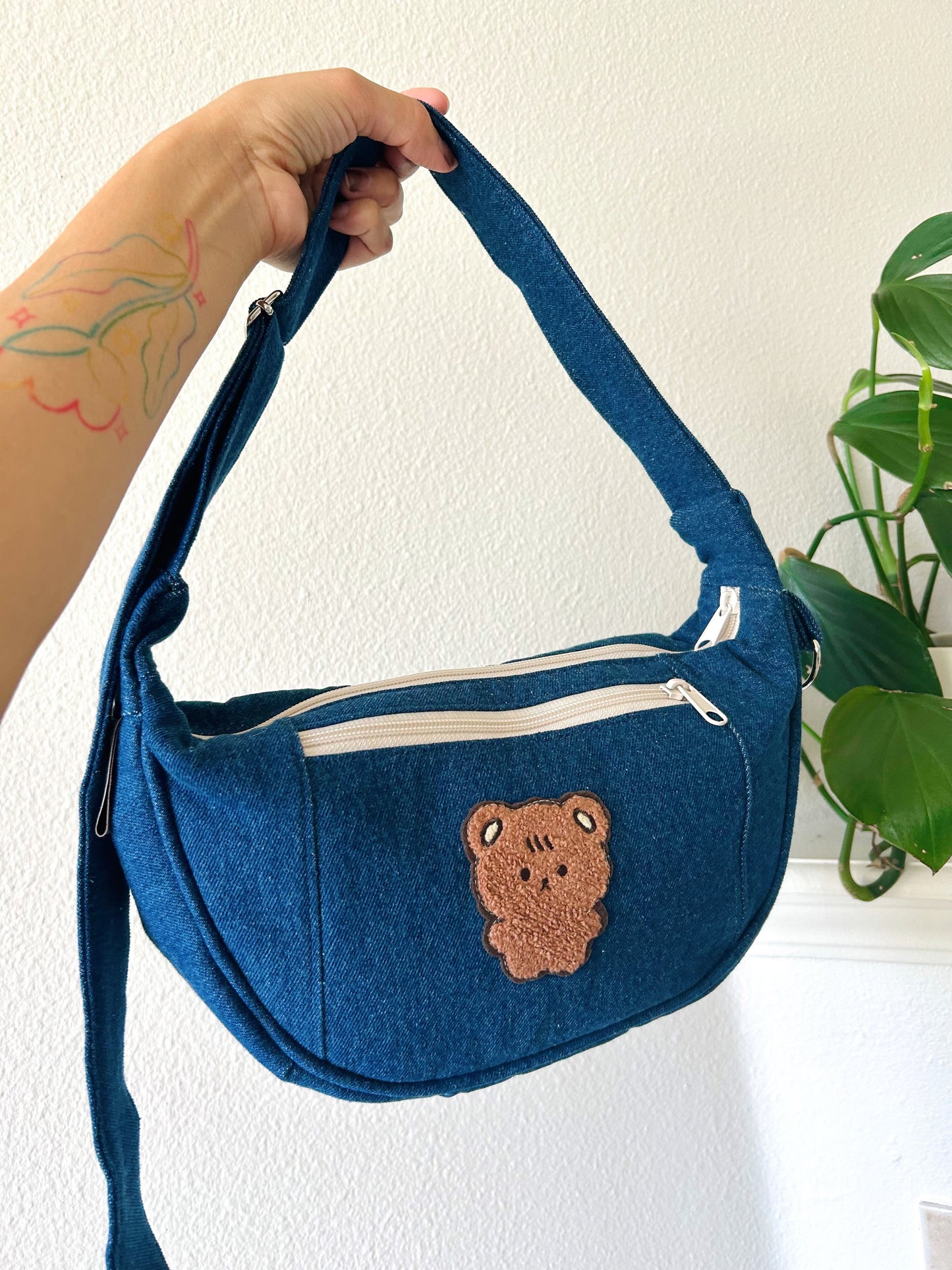 Handmade Denim Teddy Bag