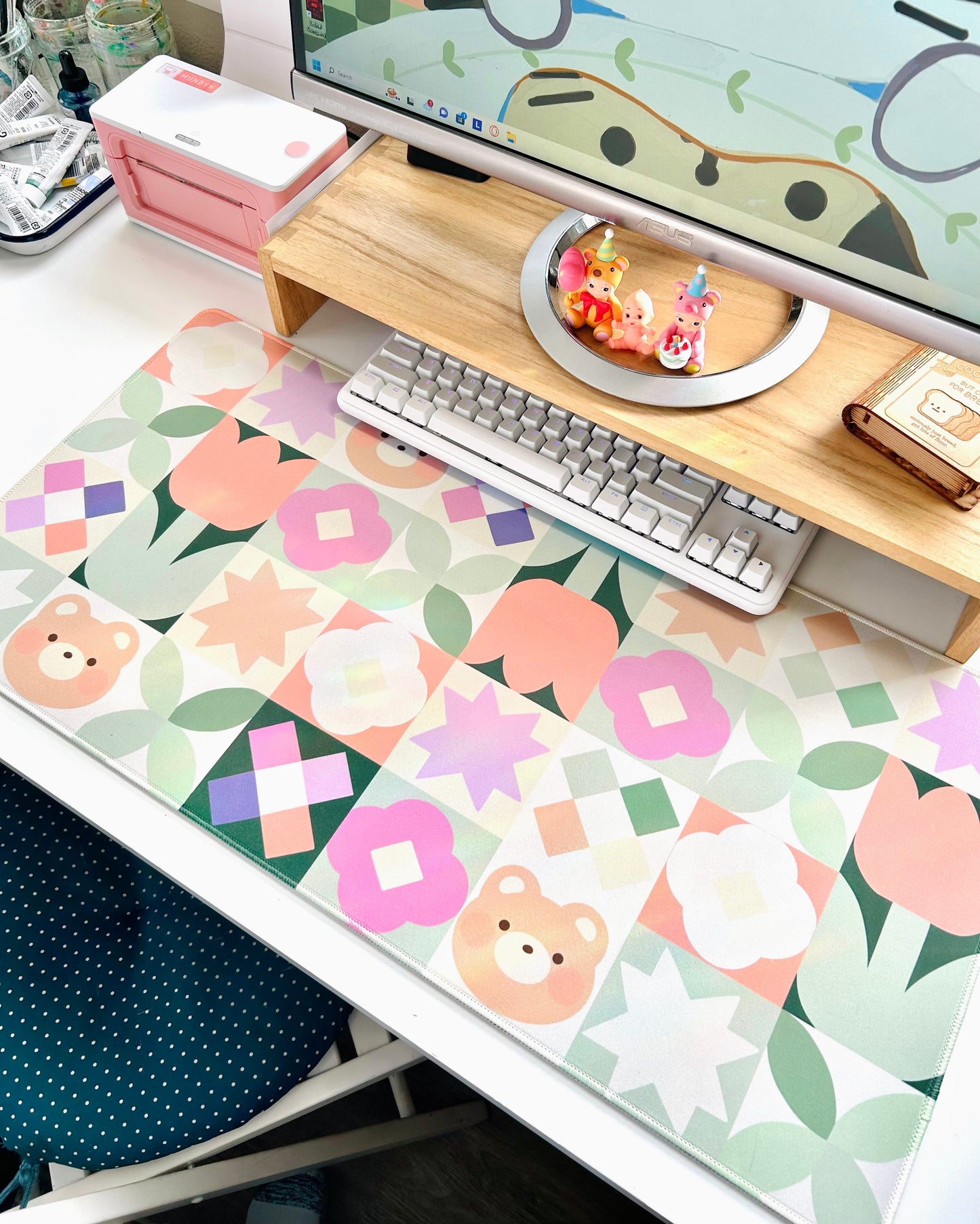 Bear Quilt Large Deskmat