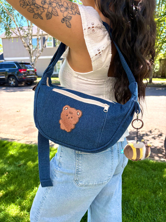 Handmade Denim Teddy Bag