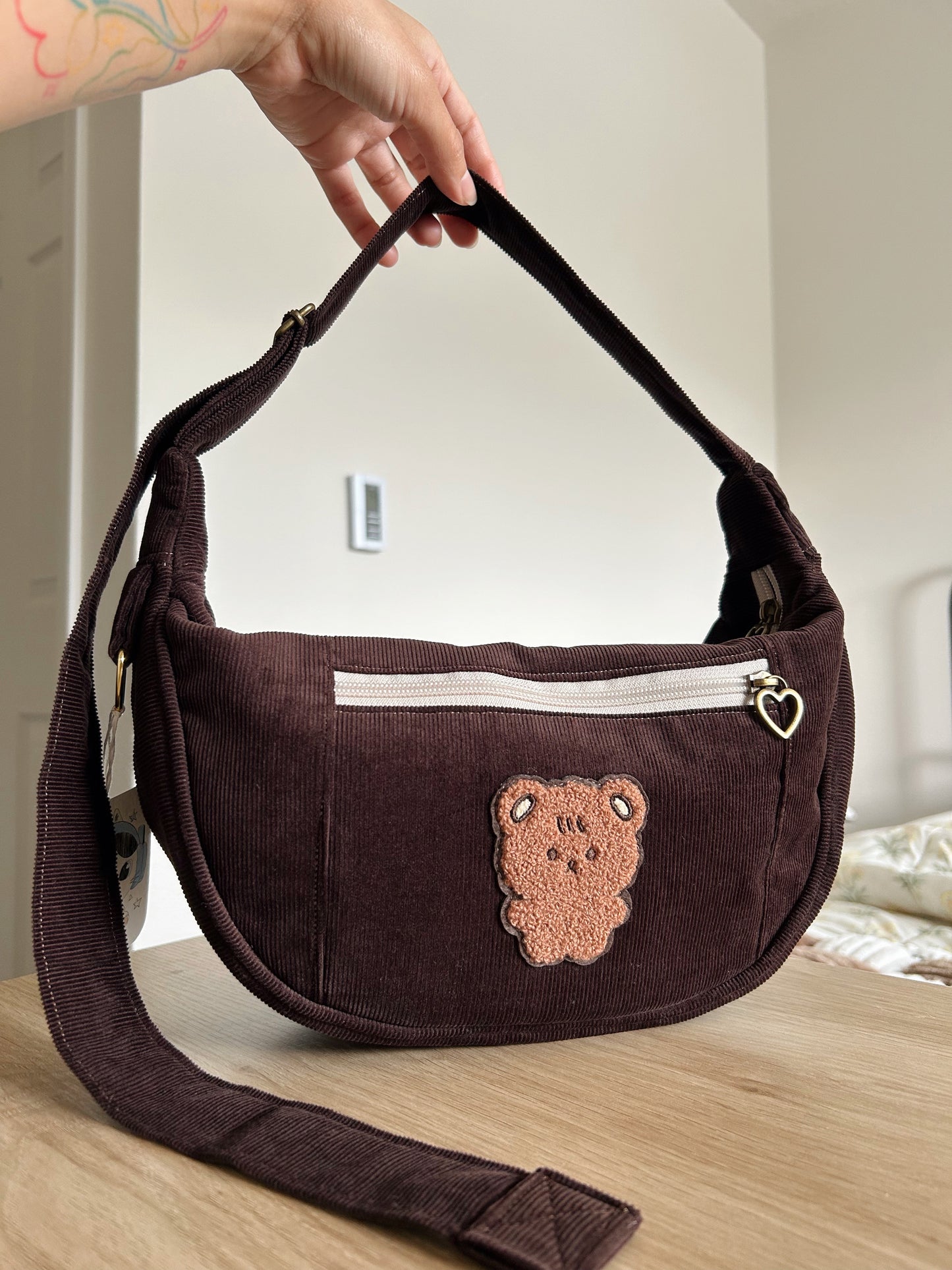 Handmade Corduroy Teddy Bag