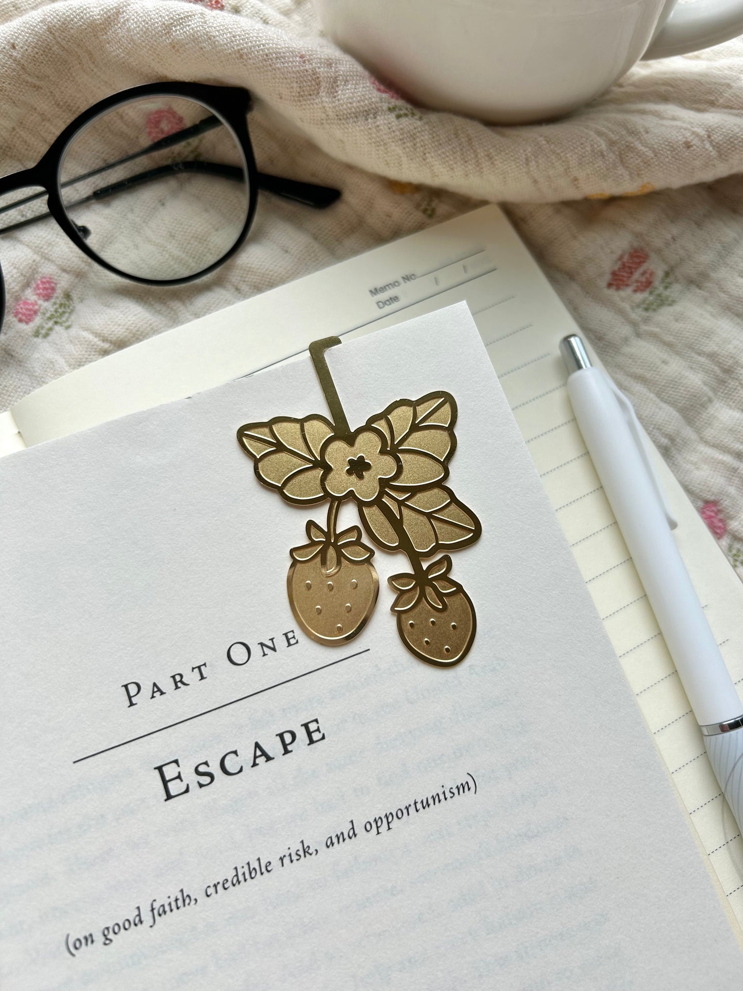 Strawberry Brass Bookmark