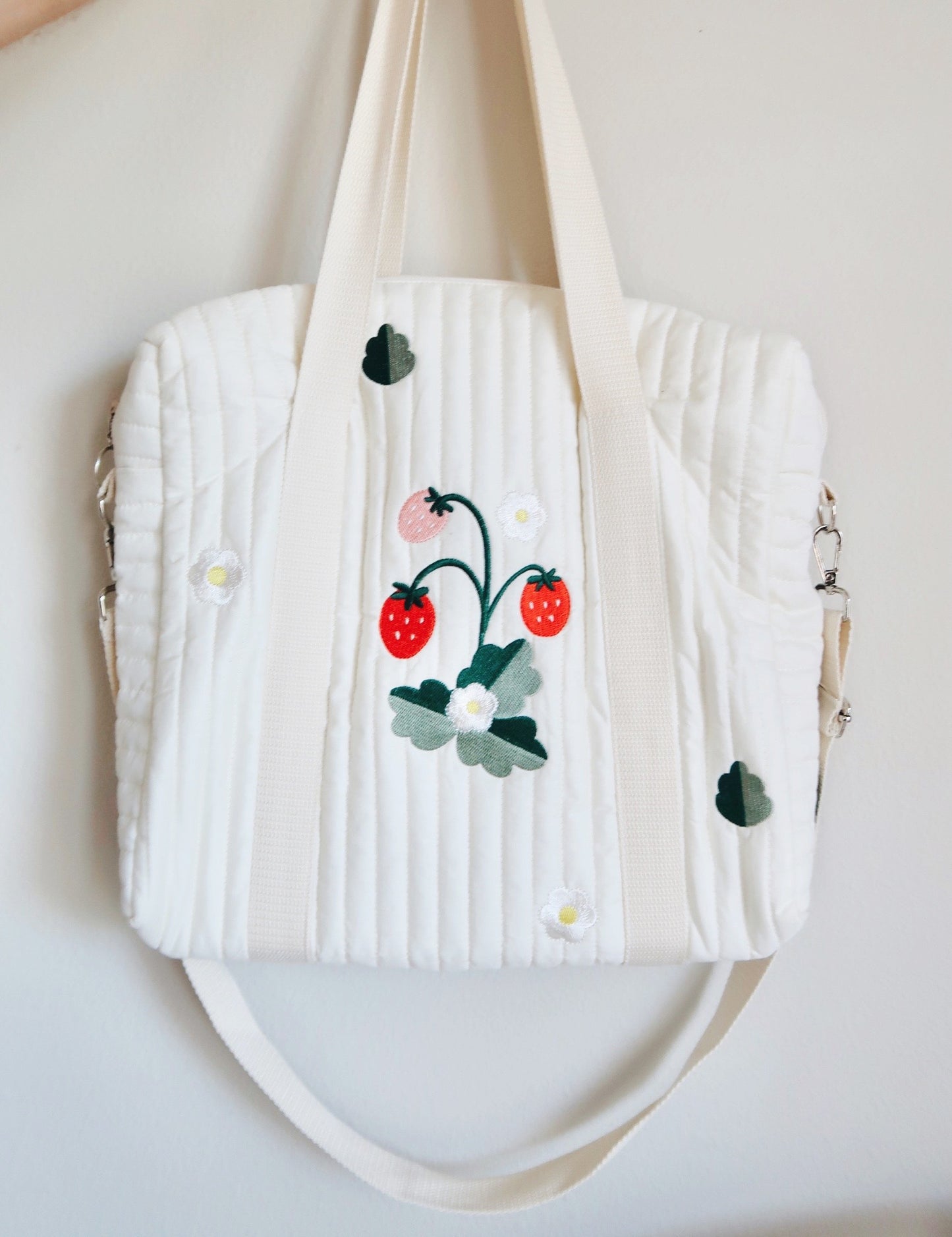Strawberry Quilty Tote Bag