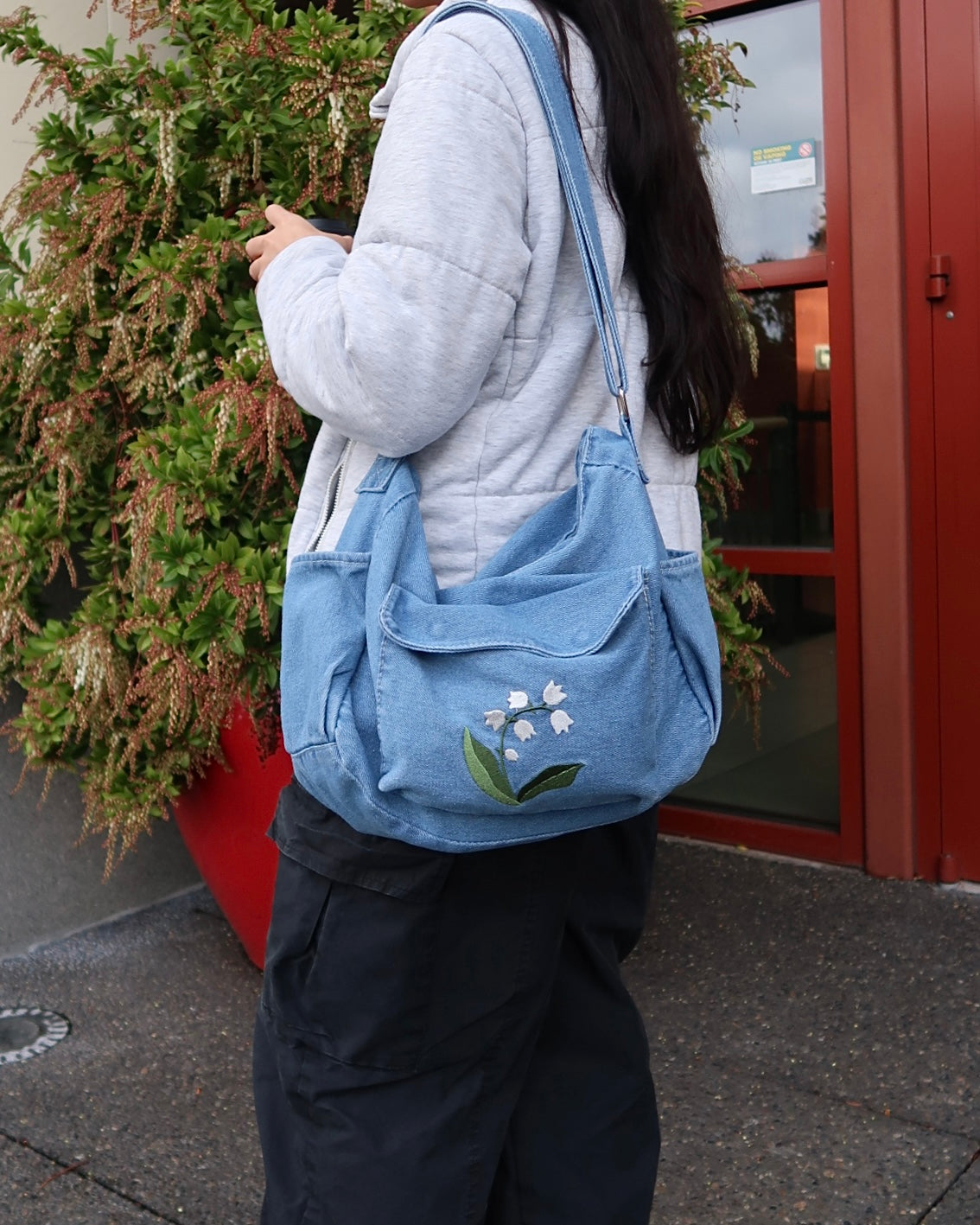 Lily of Valley Denim Bag