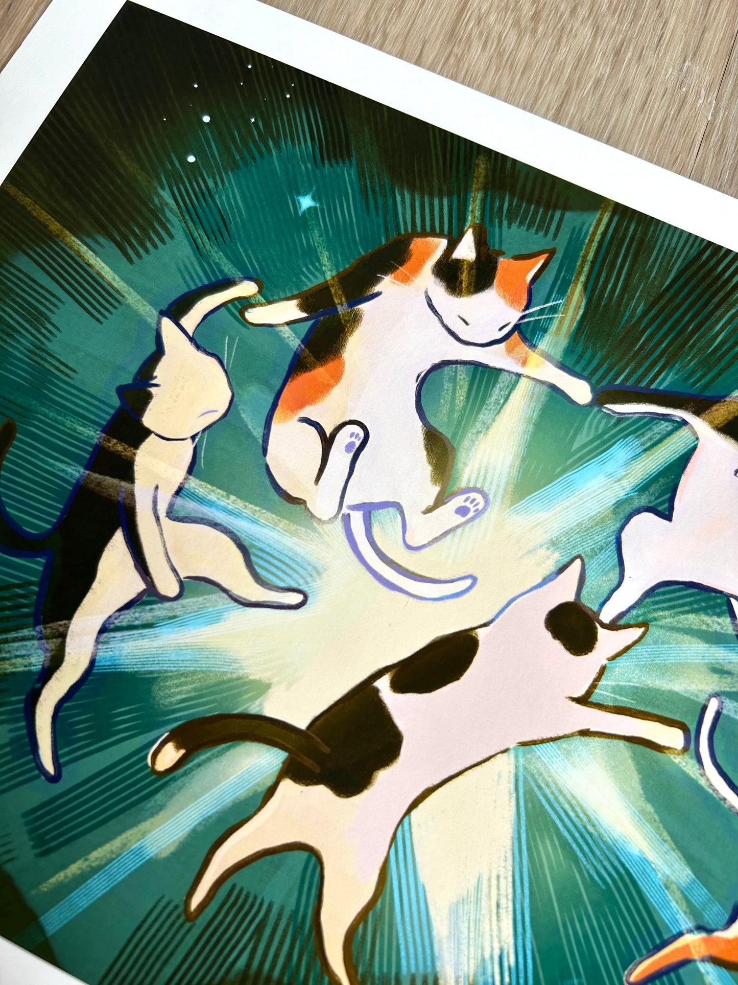 Dancing Gatos Art Print