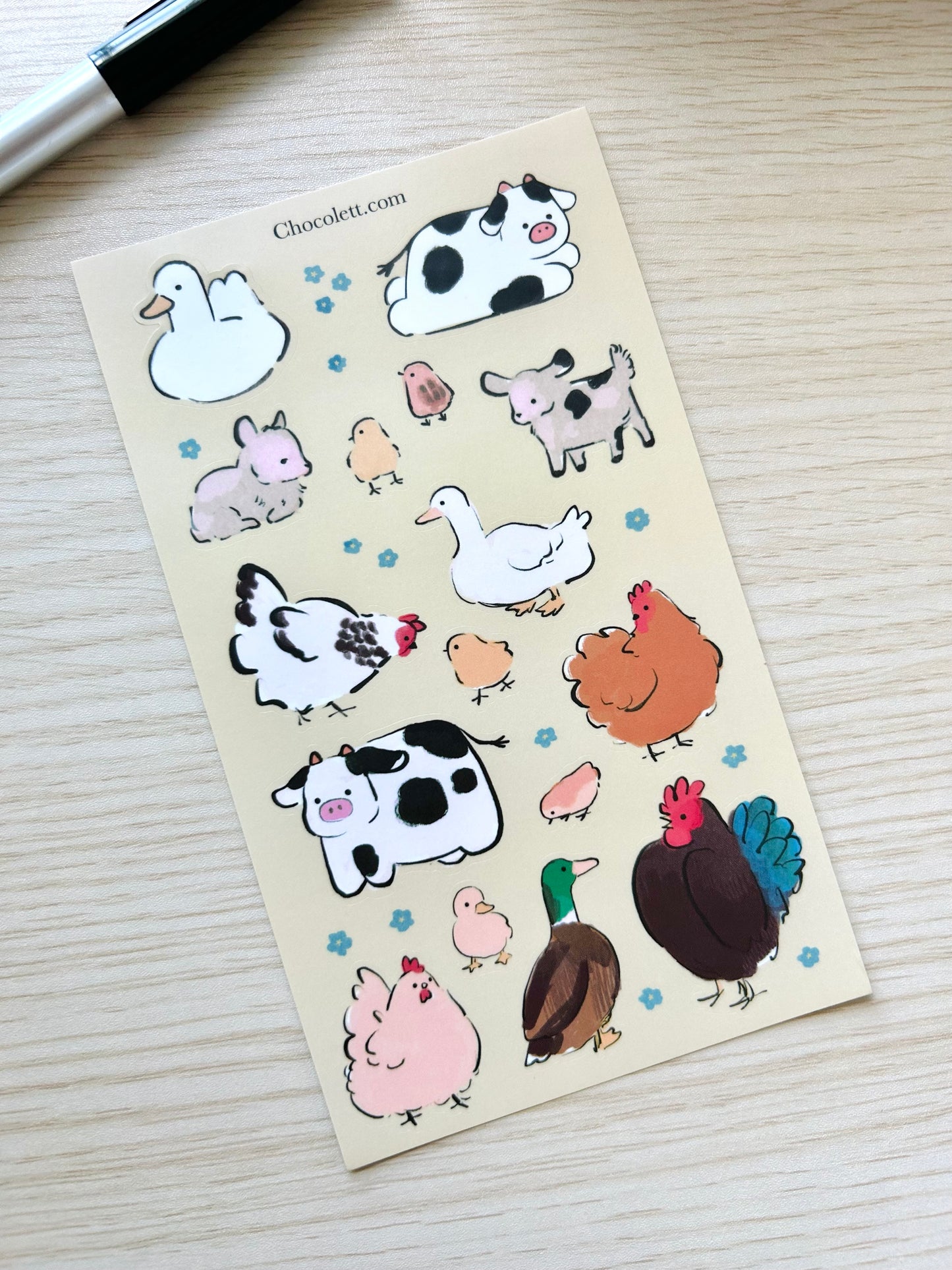 Farm Animals Sticker Sheet