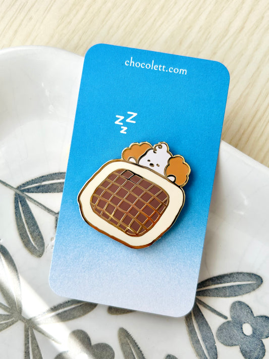 Sleeping Pup Enamel Pin