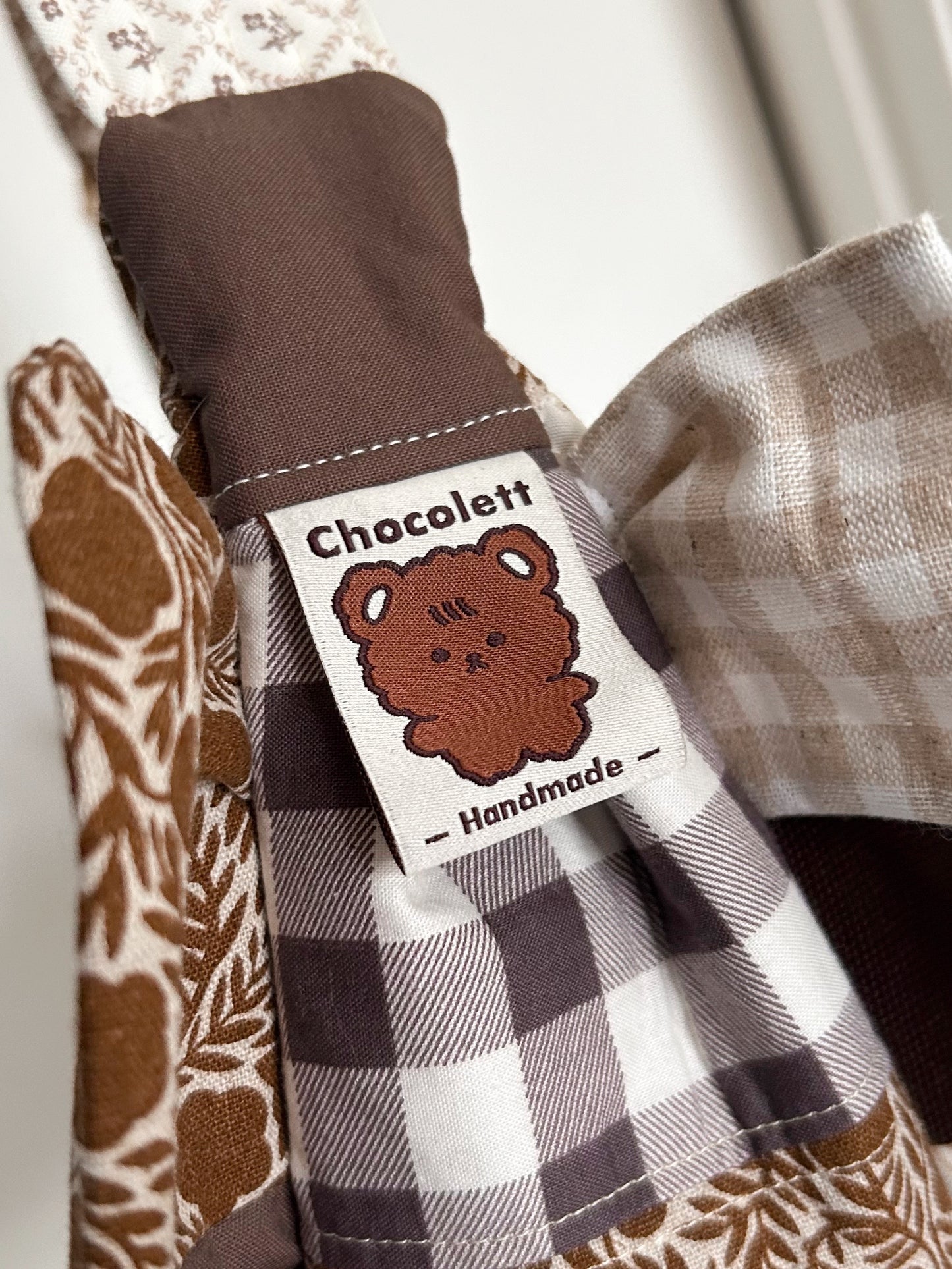 Brown Patchwork Empanada Bag-Handmade