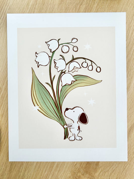 Snoopy Lily Of the Valley Print