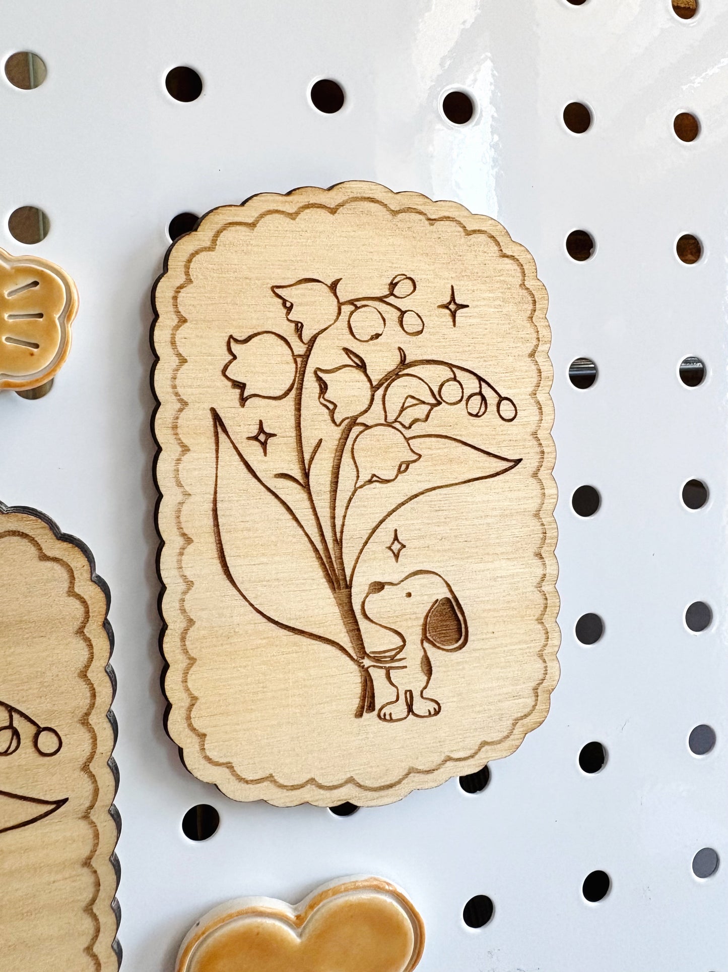Lily of the Valley Wooden Magnet