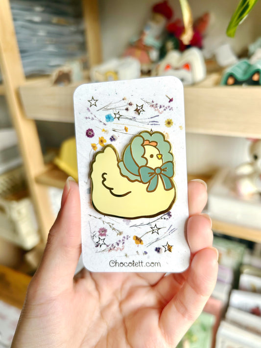 Bonnet Hen Hard Enamel Pin