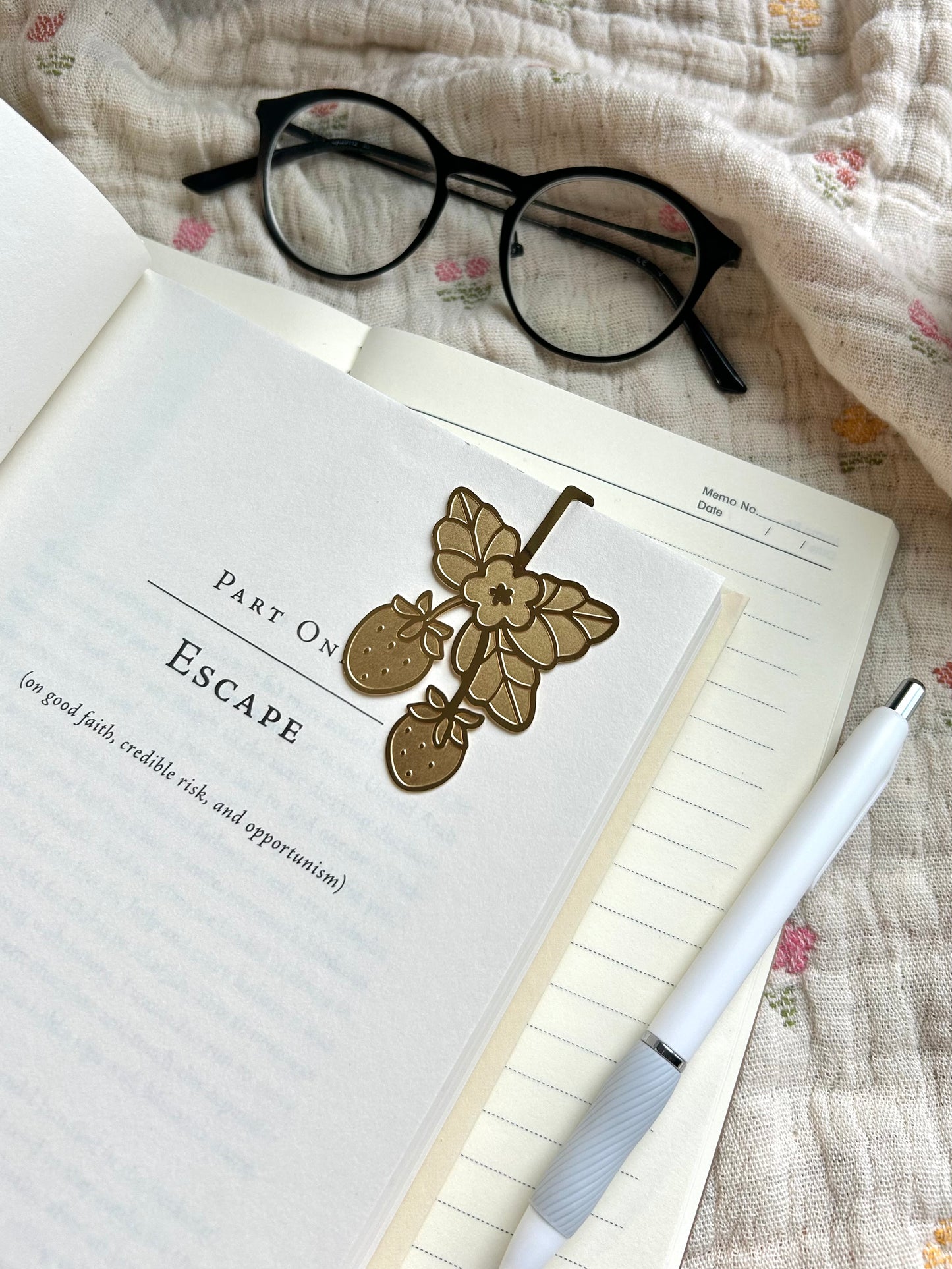 Strawberry Brass Bookmark