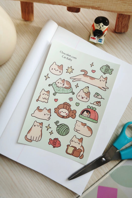 Cat Baby Sticker Sheet