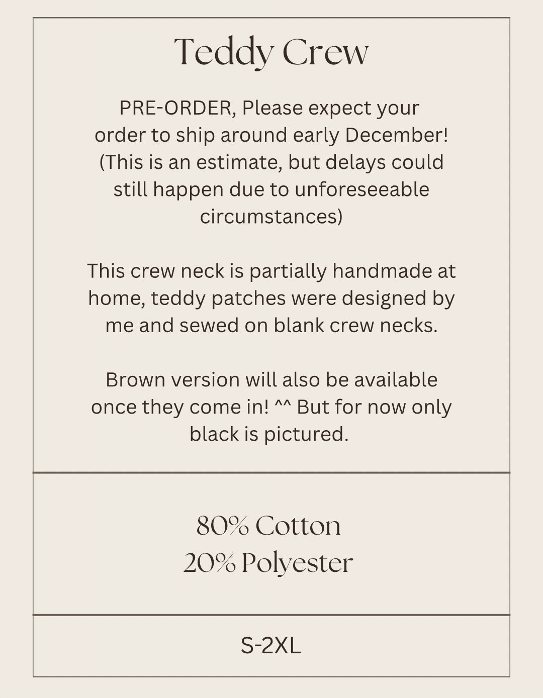 (PRE-ORDER) Teddy Crew Neck