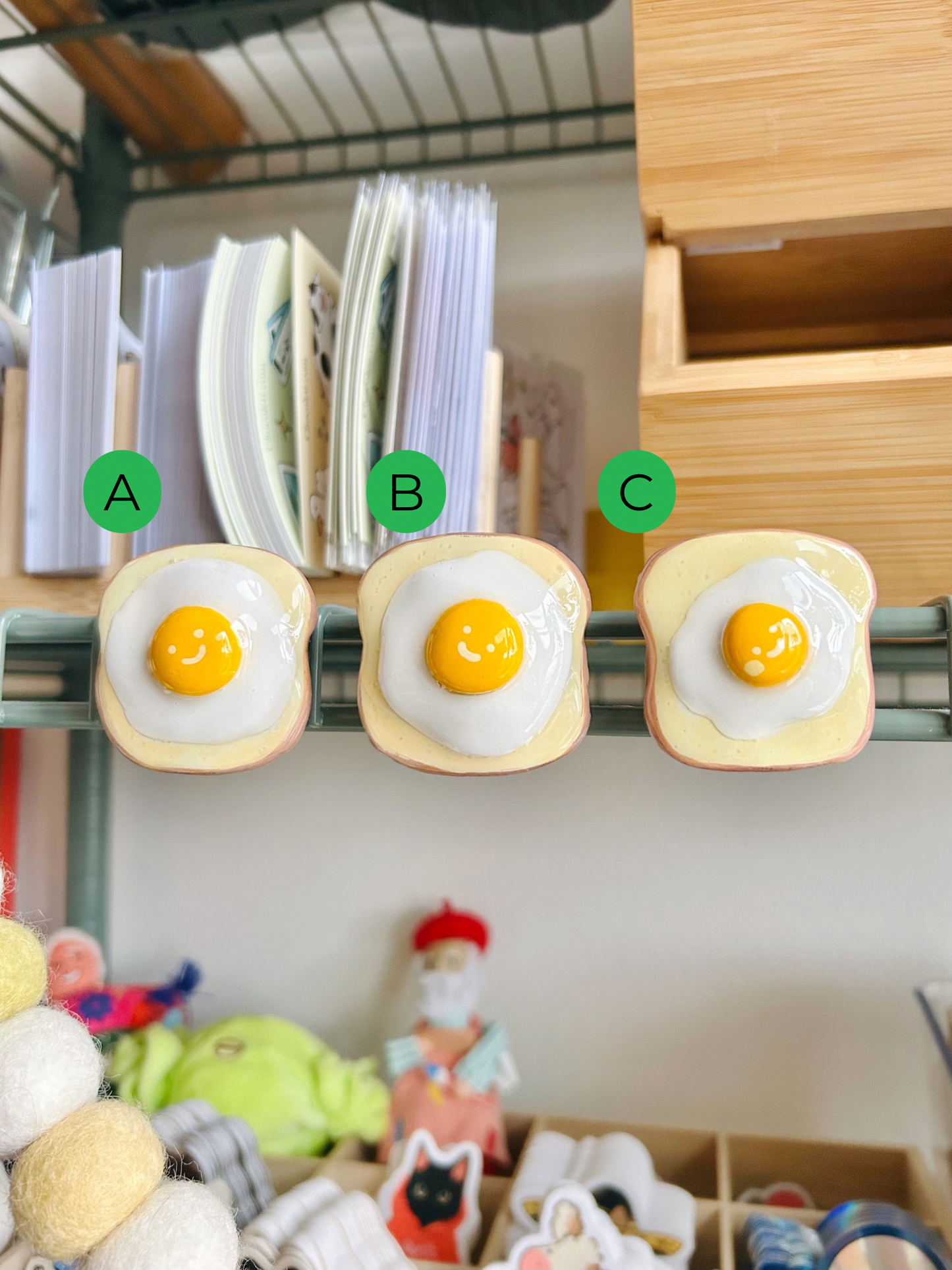 Handmade Egg Toast Magnets