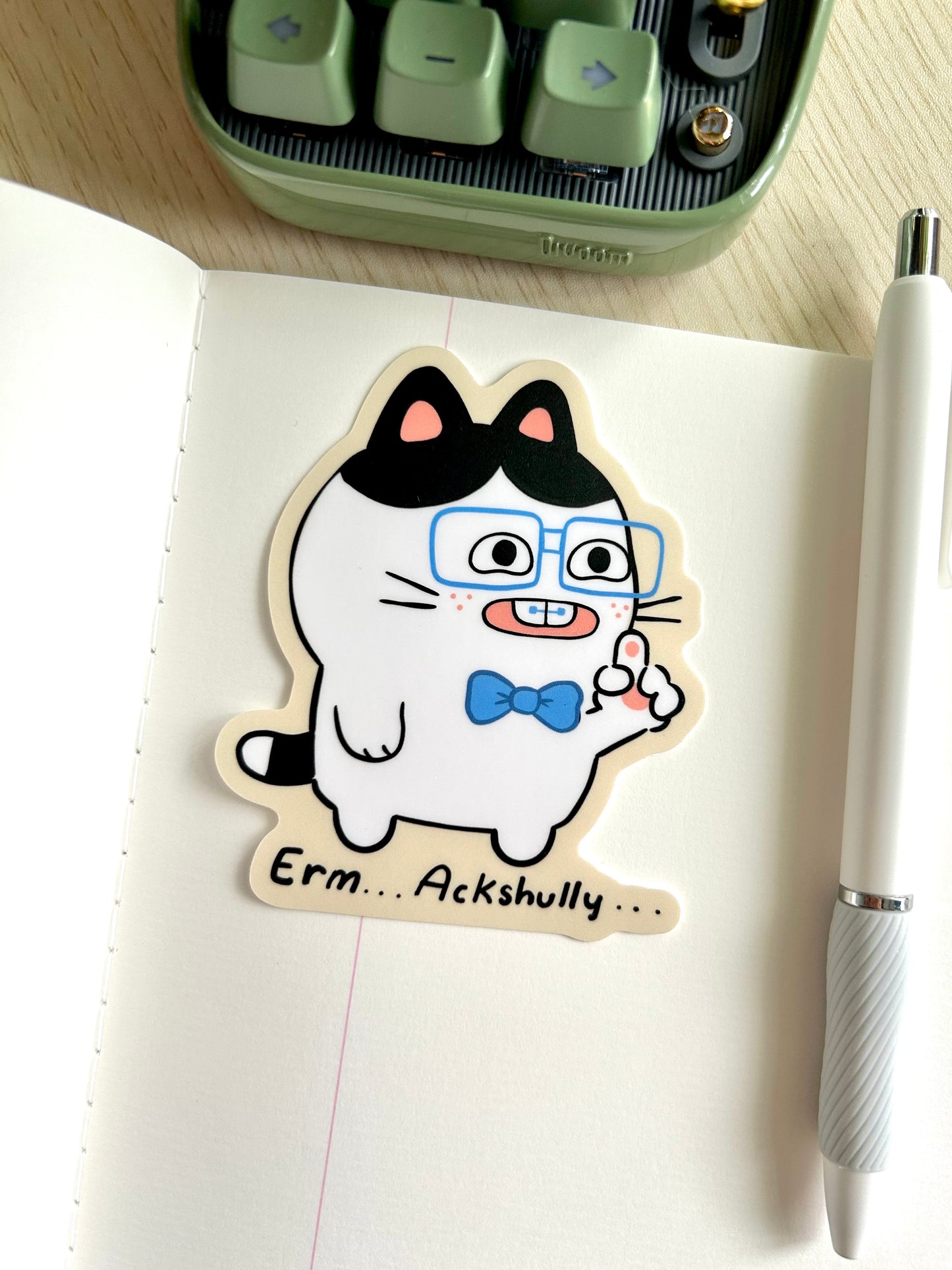 Nerd Cat Vinyl Sticker