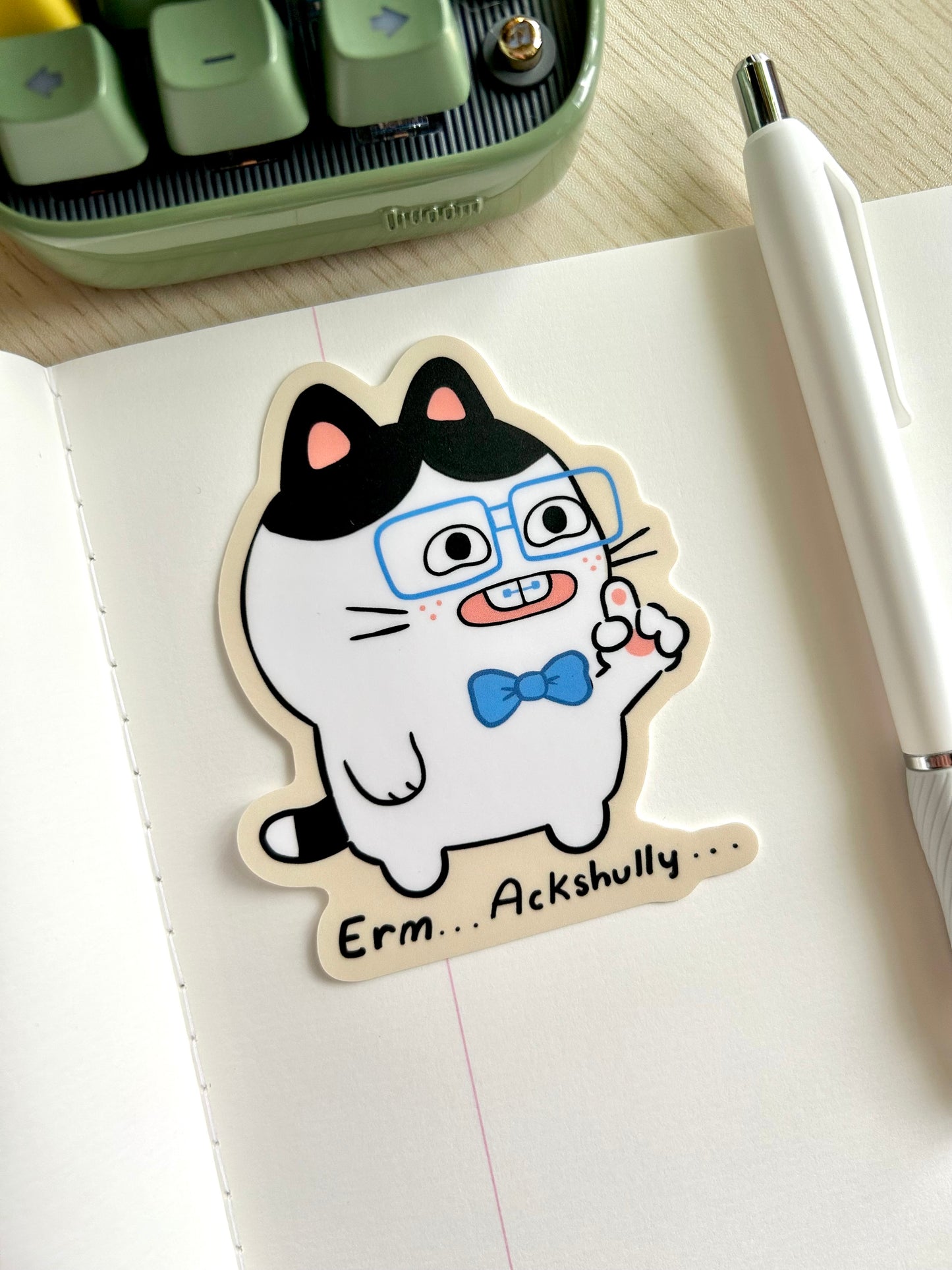 Nerd Cat Vinyl Sticker