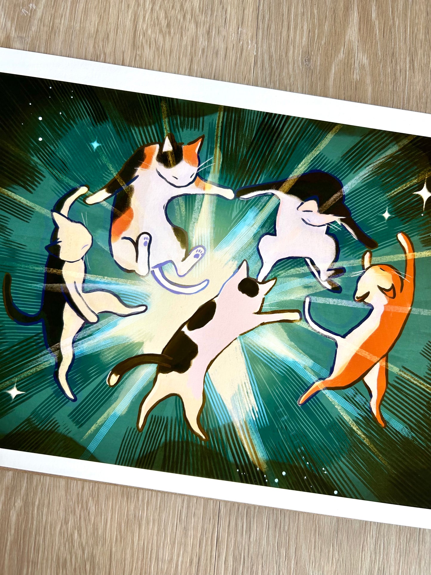 Dancing Gatos Art Print