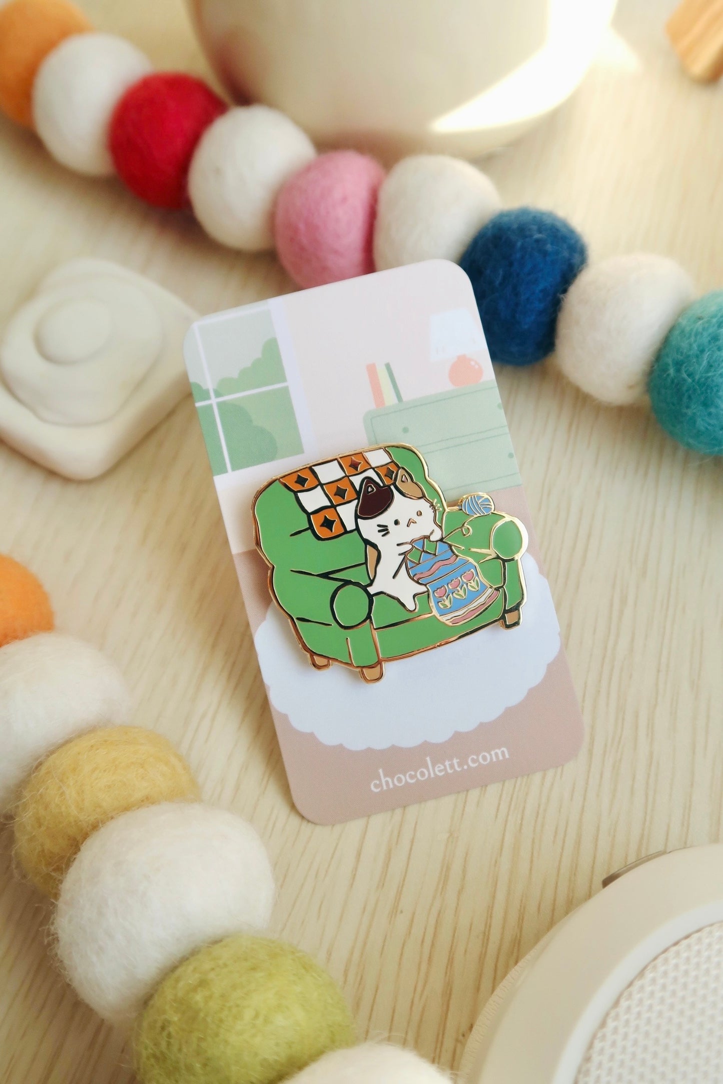 Cozy Knit Cat Hard Enamel Pin