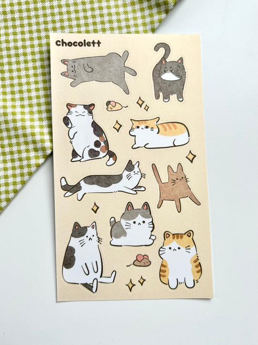 Cute Cats Sticker Sheet