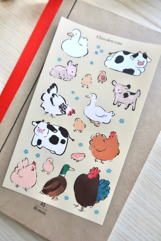 Farm Animals Sticker Sheet