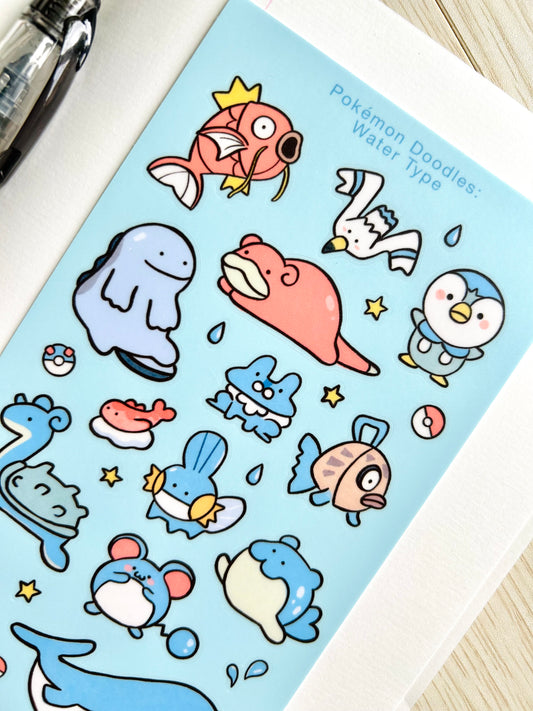 Water Doodles Sticker Sheet