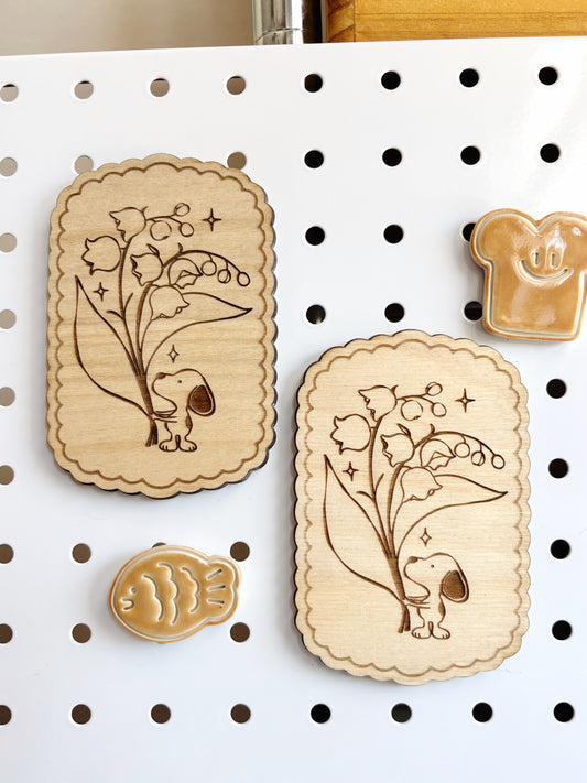 Lily of the Valley Wooden Magnet