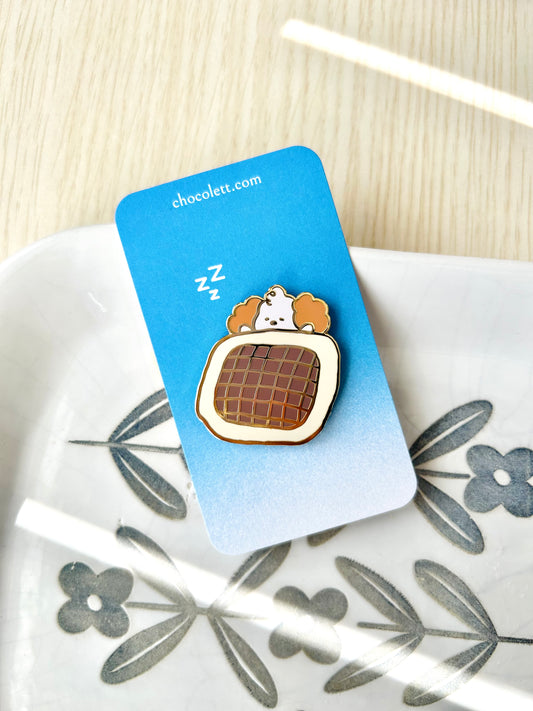 Sleeping Pup Enamel Pin