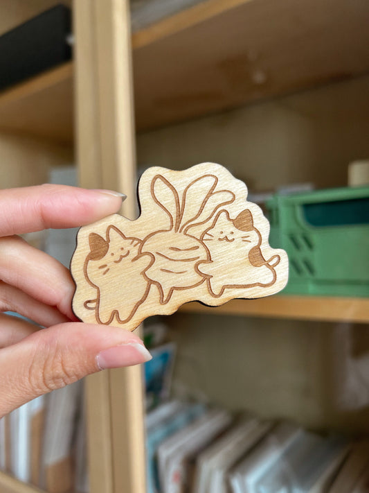 Carry Turnip Wooden Magnet