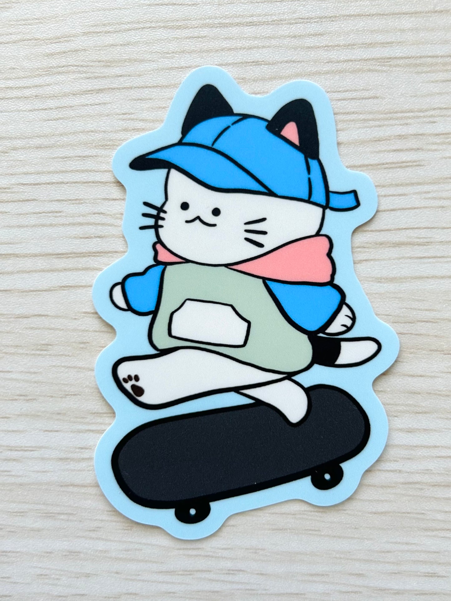 Skater Cat Vinyl Sticker