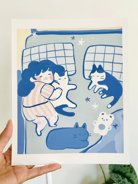 My 3 Kitties Art Print