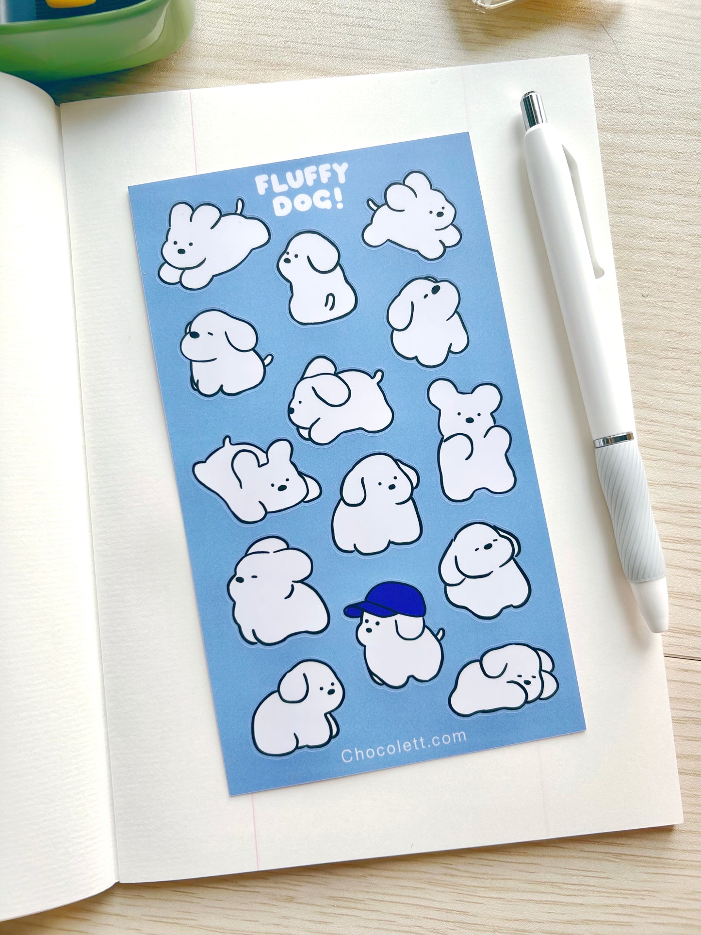 Fluffy White Dog Sticker Sheet