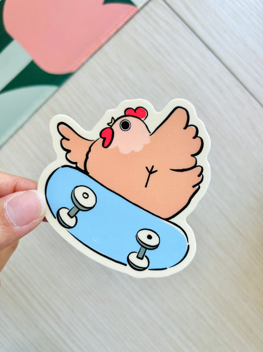 Rad Skater Chicken Sticker