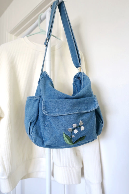 Lily of Valley Denim Bag