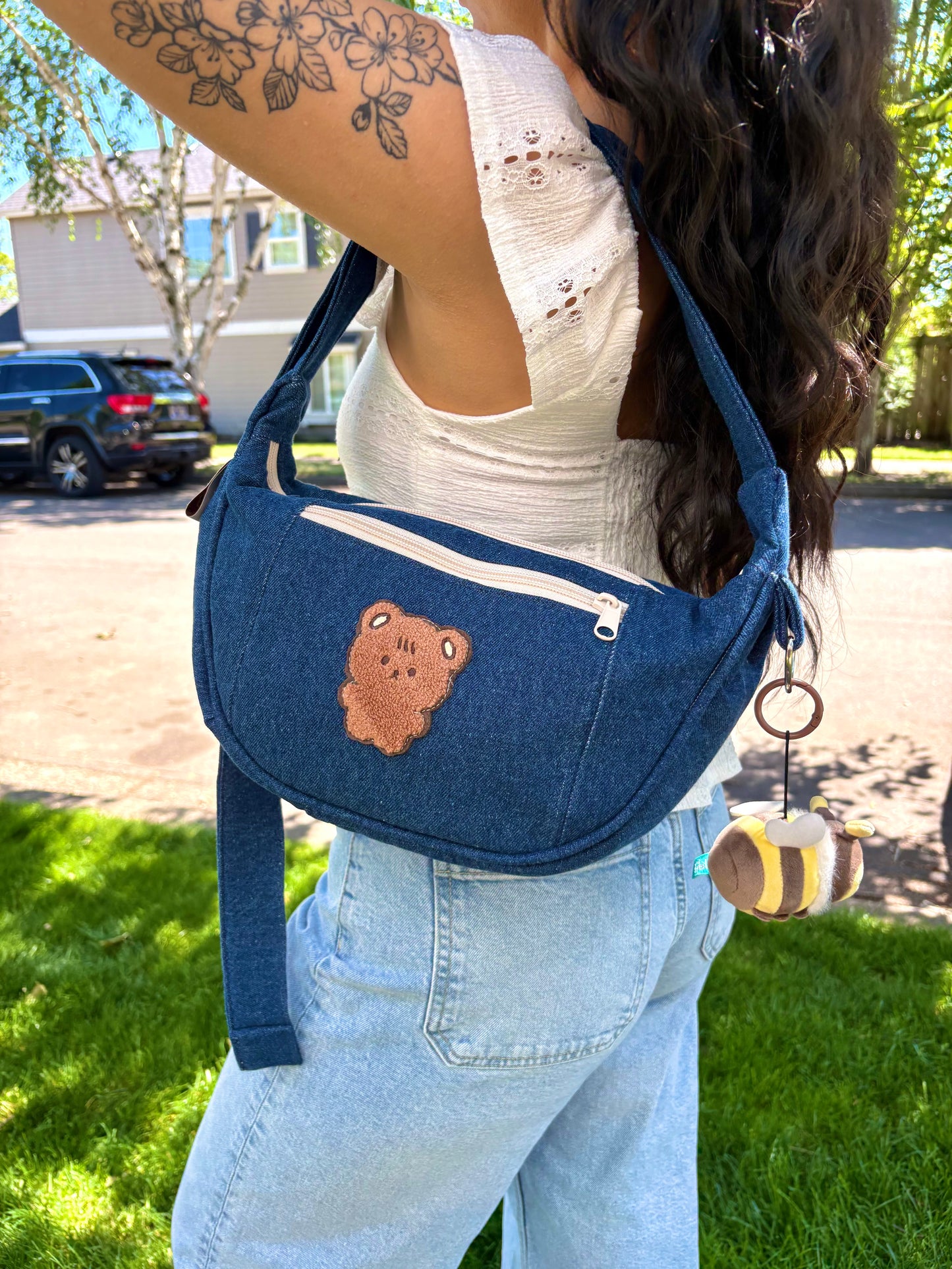 Handmade Denim Teddy Bag