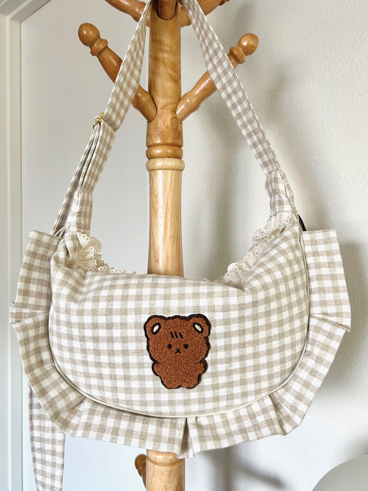 Gingham Teddy Bag (Handmade)