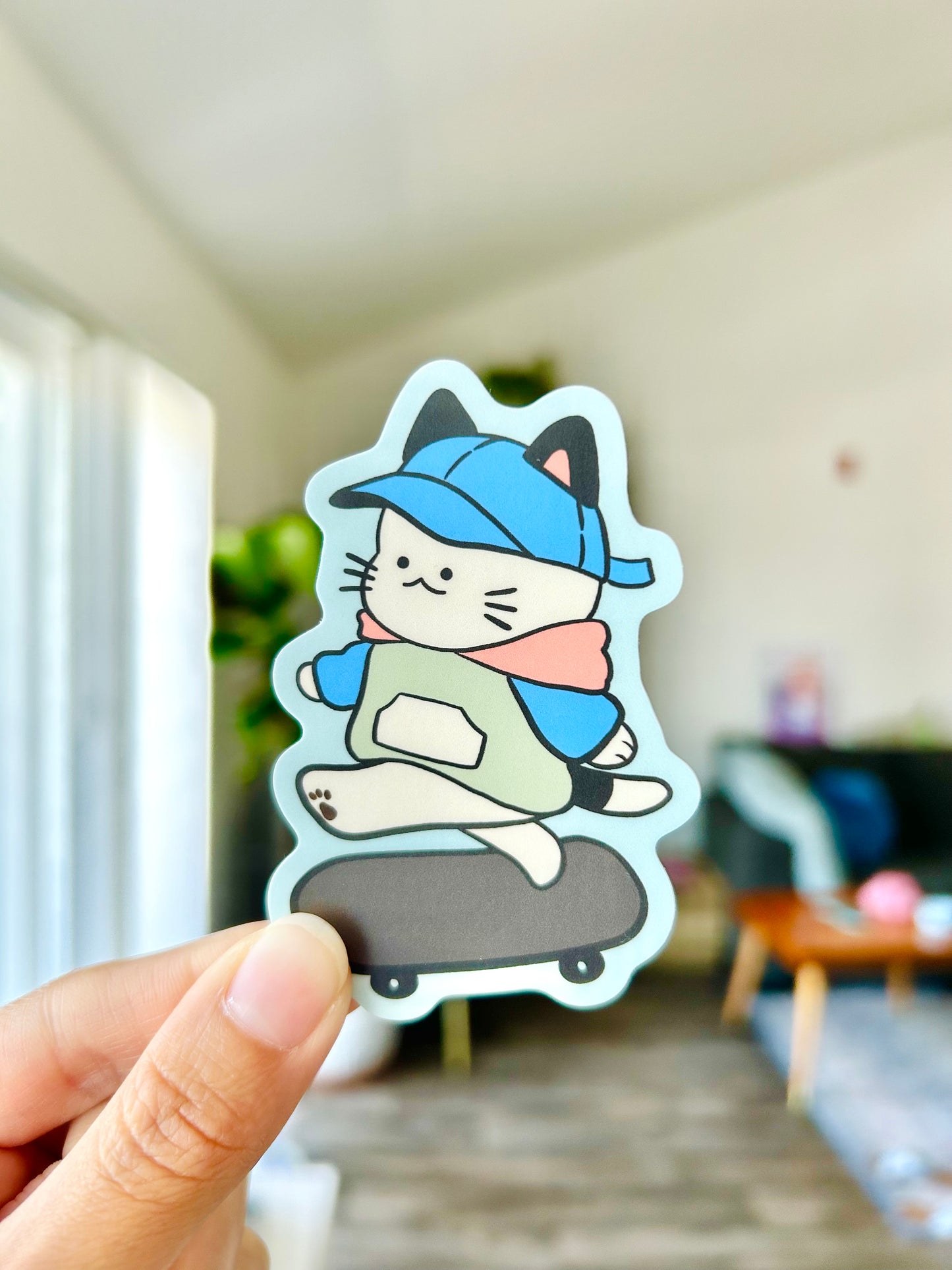 Skater Cat Vinyl Sticker