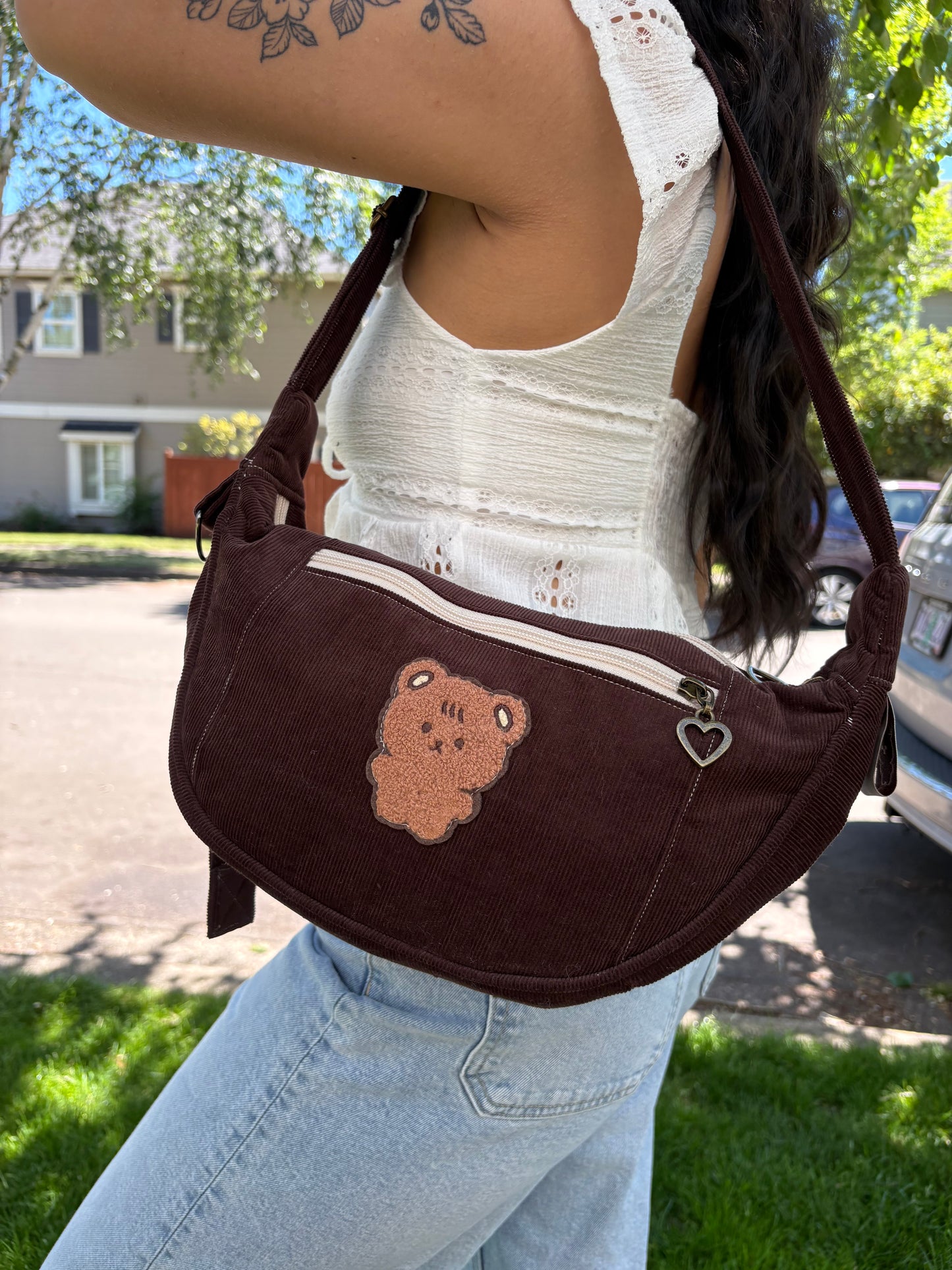 Handmade Corduroy Teddy Bag