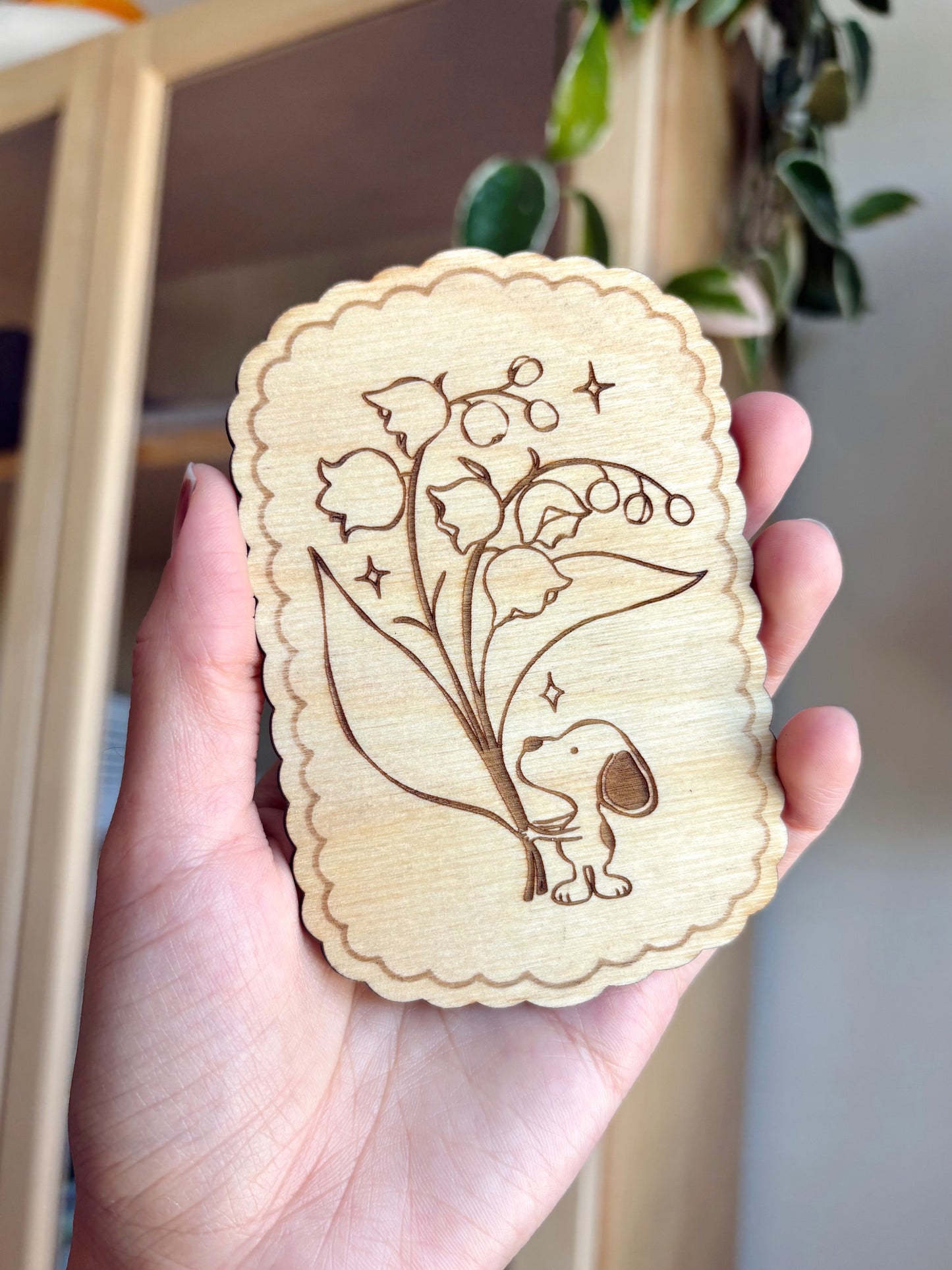 Lily of the Valley Wooden Magnet