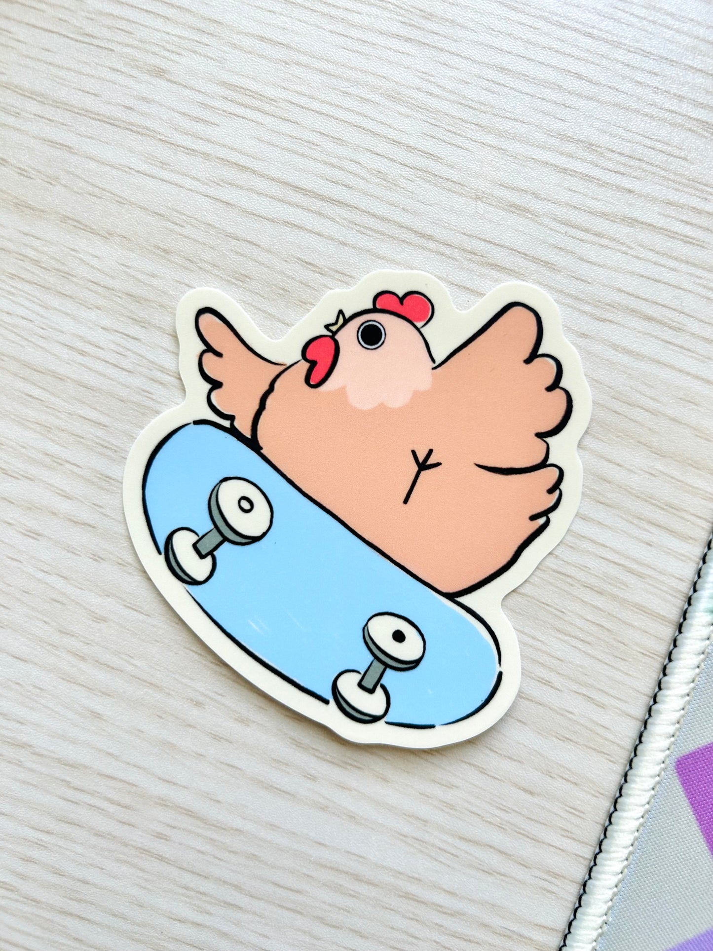 Rad Skater Chicken Sticker