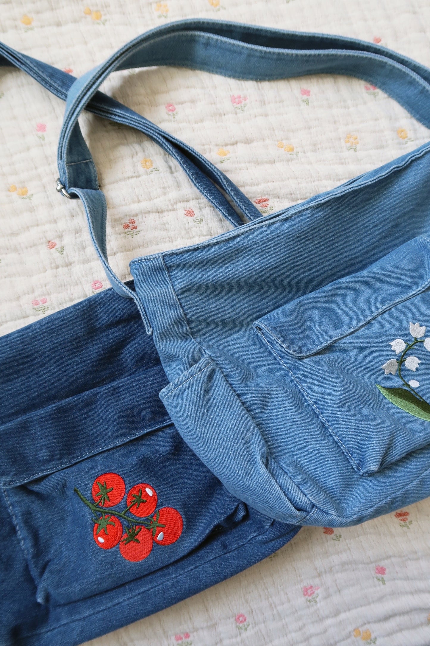 Lily of Valley Denim Bag