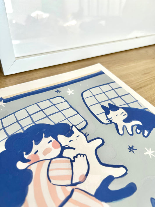 My 3 Kitties Art Print
