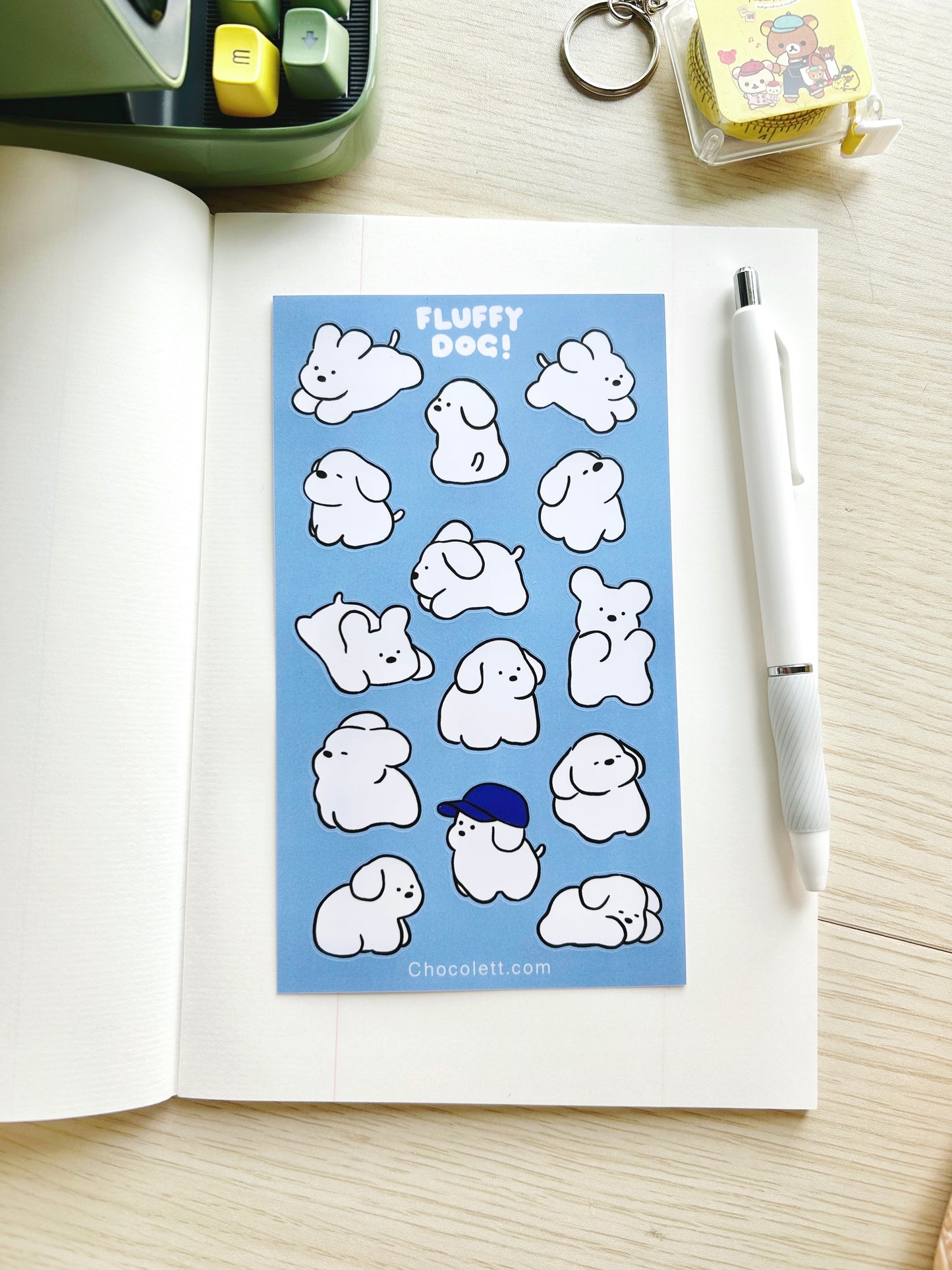 Fluffy White Dog Sticker Sheet