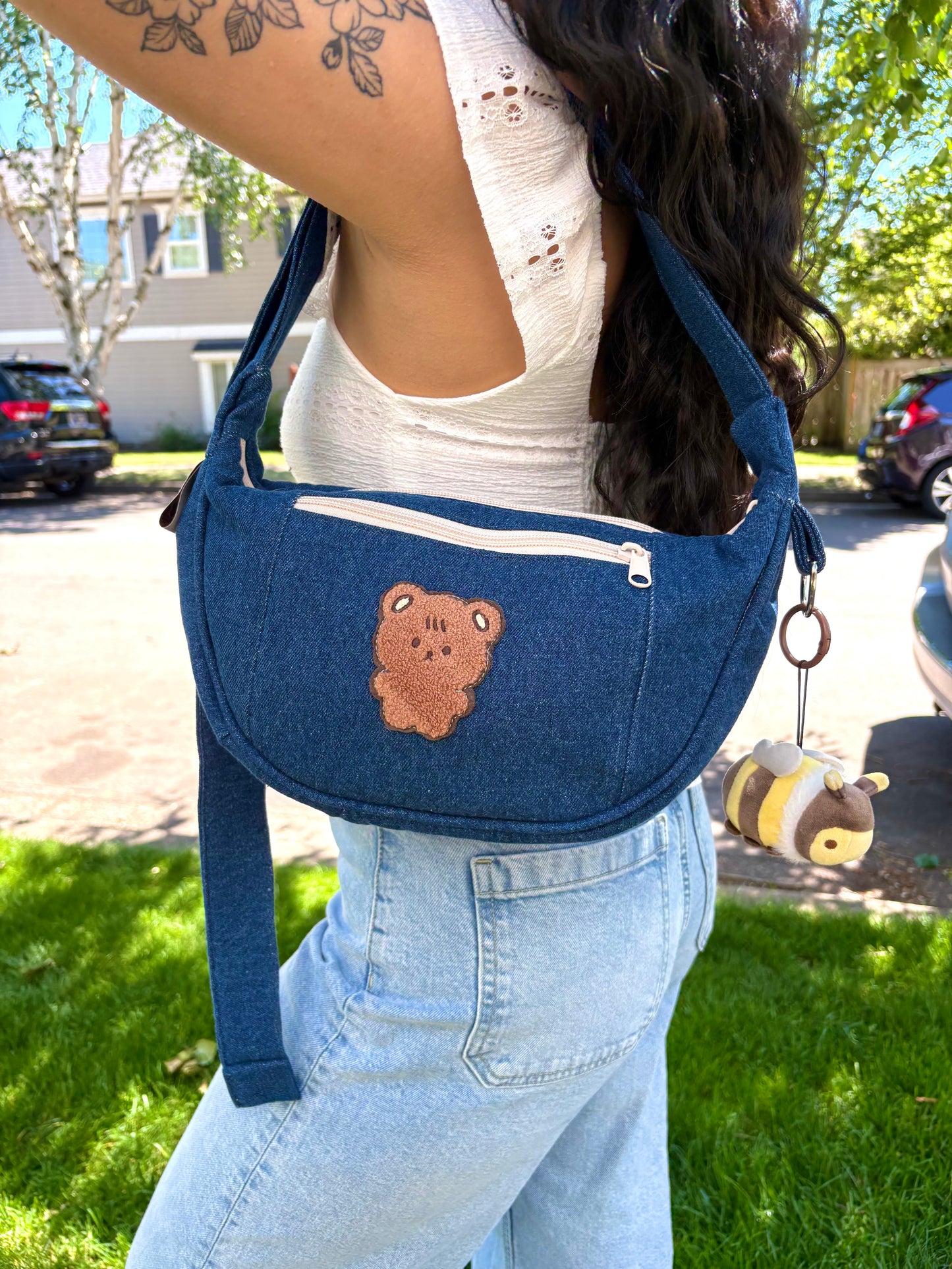 Handmade Denim Teddy Bag