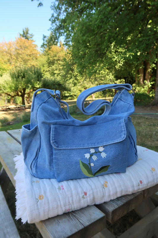 PREORDER Lily of Valley Denim Bag