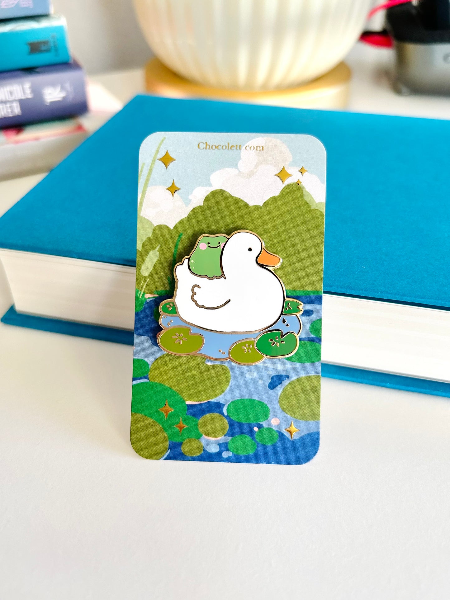 Duck and Frog Enamel Pin