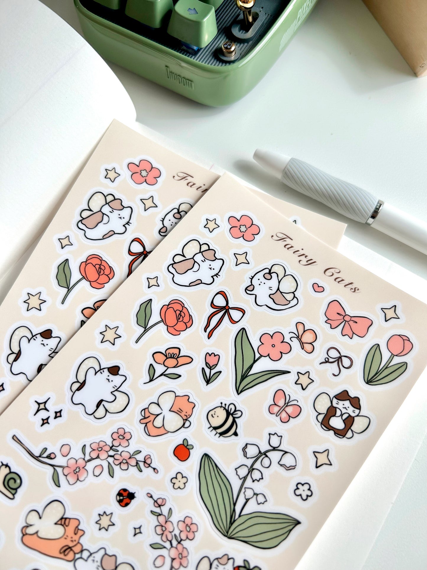 Fairy Cats Vinyl Sticker Sheet