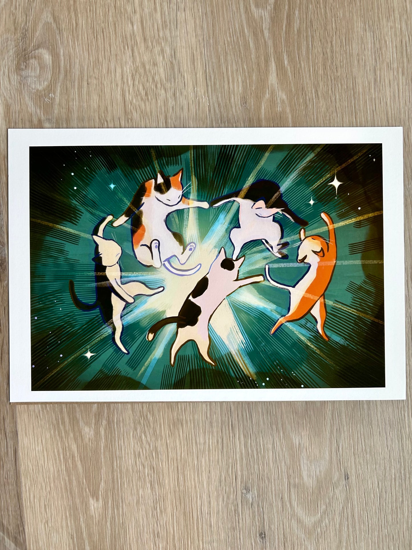 Dancing Gatos Art Print