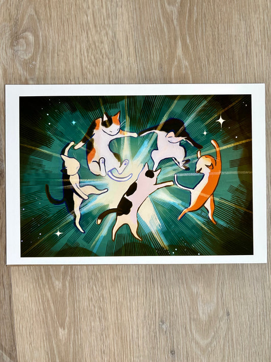 Dancing Gatos Art Print