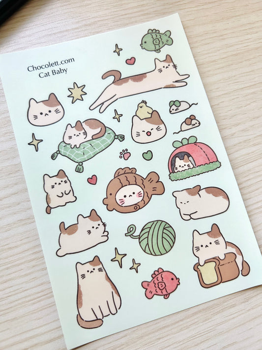 Cat Baby Sticker Sheet